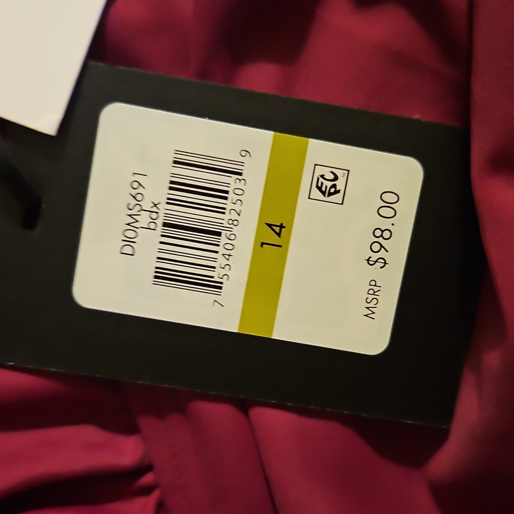 DKNY Elegant Burgundy Ruffled One-Piece Swimsuit Size 14 (Large) - Picture 5 of 8
